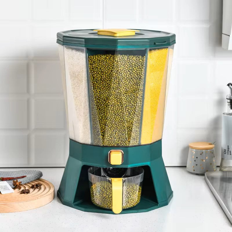 GrainEase™ - Dispenser de Alimentos Giratório 6 em 1 + BRINDE: Porta Tempero Giratório! [Oferta Limitada]🔥