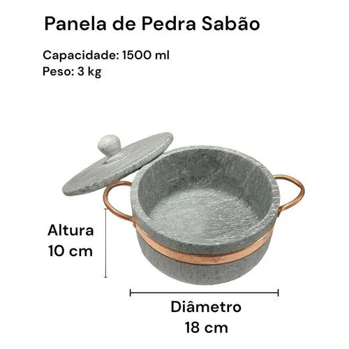 Jogo de Panelas de Pedra Sabão 6 peças