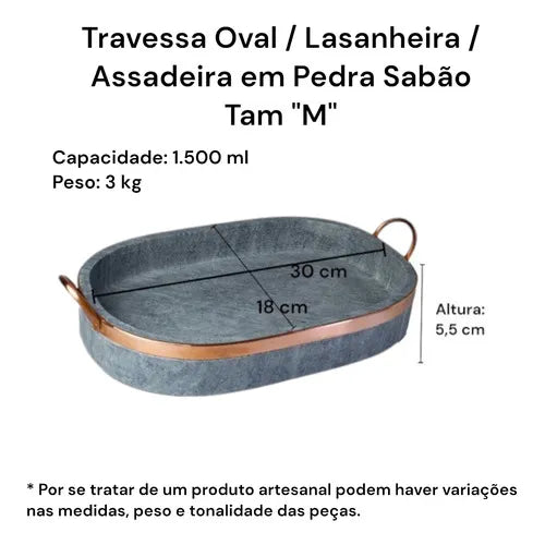 Jogo de Panelas de Pedra Sabão 6 peças